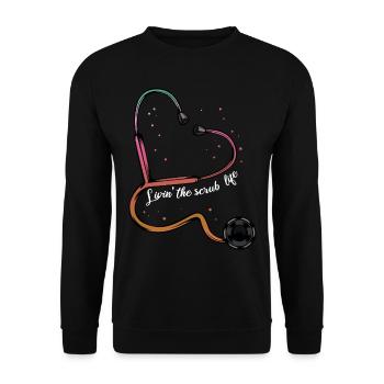 Stéthoscope cool stéthoscope cadeau cadeau - Sweat-shirt Unisexe - noir - Devant - Alina (178cm) & Michal (187cm)