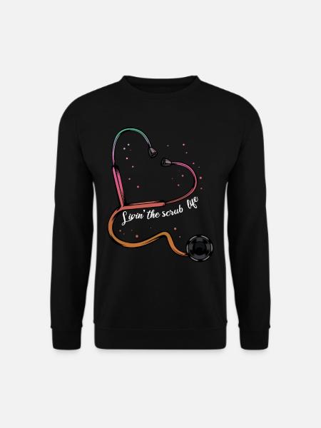 Cool Herz Stethoskop Krankenschwester Geschenk - Unisex Pullover - Schwarz