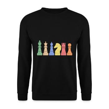 Joueur d'échecs - Sweat-shirt Unisexe - noir - Devant - Alina (178cm) & Michal (187cm)