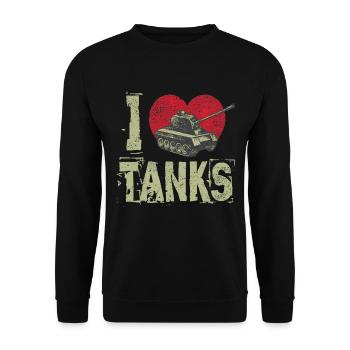 Panzer i love tanks - Unisex Sweatshirt - black - Front - Alina (178cm) & Michal (187cm)