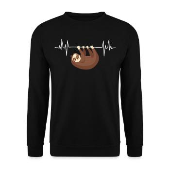 Trägheits-Herzschlag, der an der EKG-Linie Kleidungs-Trägheit hängt - Unisex Pullover - Schwarz - Vorne - Alina (178cm) & Michal (187cm)