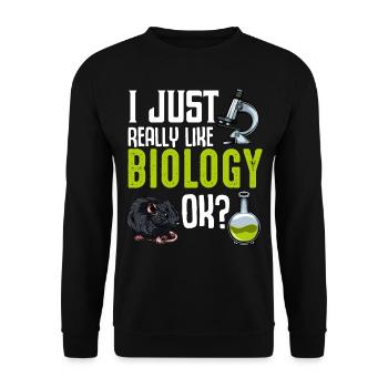 Cool Biologie Statement Biologen Geschenkidee - Unisex Pullover - Schwarz - Vorne - Alina (178cm) & Michal (187cm)
