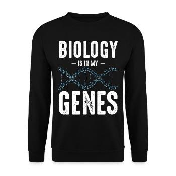 Biology Is In My Genes Biologists Gift Idea - Unisex Sweatshirt - black - Front - Alina (178cm) & Michal (187cm)