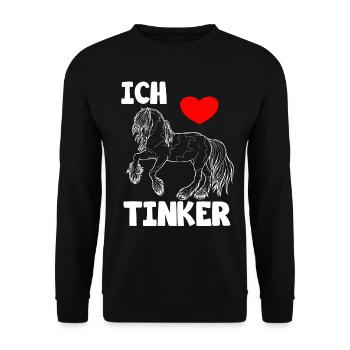 J’aime les chevaux de Tinker - Sweat-shirt Unisexe - noir - Devant - Alina (178cm) & Michal (187cm)