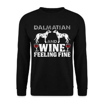 Dalmatian And Wine Feeling Fine Gift Idea - Unisex Sweatshirt - black - Front - Alina (178cm) & Michal (187cm)