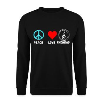 Rhönrad Peace Love Rhönradturnen Rhönrad gift - Unisex Sweatshirt - black - Front - Alina (178cm) & Michal (187cm)