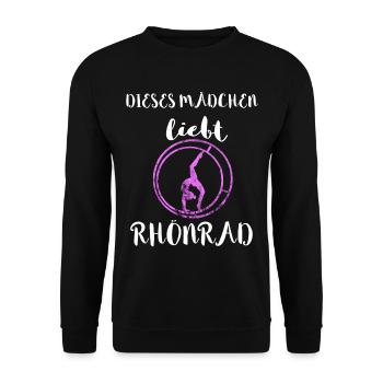 Dieses Mädchen Liebt Rhönrad Rhönradturnen Turnen - Unisex Pullover - Schwarz - Vorne - Alina (178cm) & Michal (187cm)