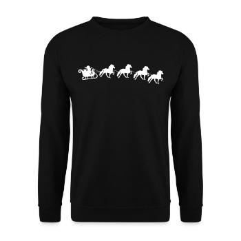 Islaender De Noël traîneau Cheval d’Islande - Sweat-shirt Unisexe - noir - Devant - Alina (178cm) & Michal (187cm)