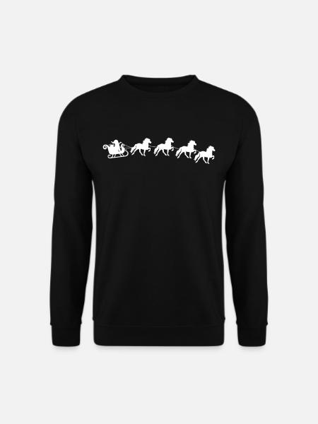 Islaender Weihnachten Schlitten Islandpferd - Unisex Pullover - Schwarz