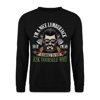 lumberjack - Unisex Sweatshirt - black - Front - Alina (178cm) & Michal (187cm)