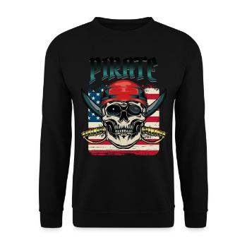 pirate - Sweat-shirt Unisexe - noir - Devant - Alina (178cm) & Michal (187cm)