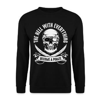 Pirat - Unisex Pullover - Schwarz - Vorne - Alina (178cm) & Michal (187cm)