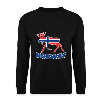 Norwegen Elch - Unisex Pullover - Schwarz - Vorne - Alina (178cm) & Michal (187cm)