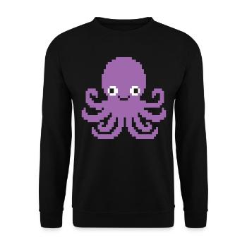Rétro 8-Bit Pixel Octopus Gamer Squid Ward Kalmar - Sweat-shirt Unisexe - noir - Devant - Alina (178cm) & Michal (187cm)