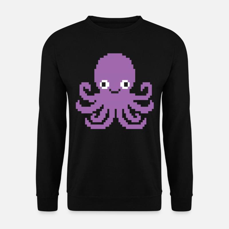 Retro 8-Bit Pixel Octopus Gamer Tintenfisch Ward Kalmar - Unisex Pullover - Schwarz