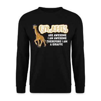 Giraffen sind fantastisch - Unisex Pullover - Schwarz - Vorne - Alina (178cm) & Michal (187cm)