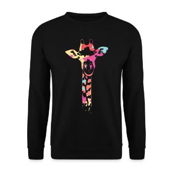 Color Giraffe - Unisex Sweatshirt - black - Front - Alina (178cm) & Michal (187cm)
