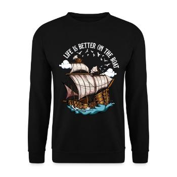 navigation à voile - Sweat-shirt Unisexe - noir - Devant - Alina (178cm) & Michal (187cm)