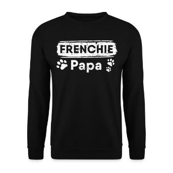 Mens Frenchie Papa Boys Gift Dog French Bulldog - Unisex Sweatshirt - black - Front - Alina (178cm) & Michal (187cm)