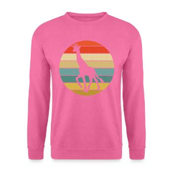 Années 70 Années 80 Vintage Giraffe Retro Design - Sweat-shirt Unisexe - rose - Devant
