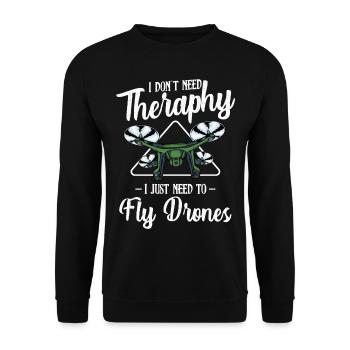 drones - Sweat-shirt Unisexe - noir - Devant - Alina (178cm) & Michal (187cm)