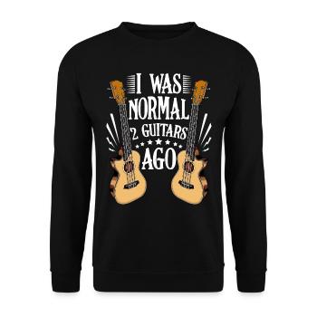 Gitarren Lustige Sprüche Musik Gitarrist Geschenk - Unisex Pullover - Schwarz - Vorne - Alina (178cm) & Michal (187cm)