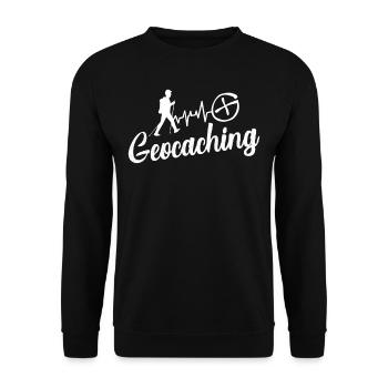 Geocaching - Unisex Pullover - Schwarz - Vorne - Alina (178cm) & Michal (187cm)