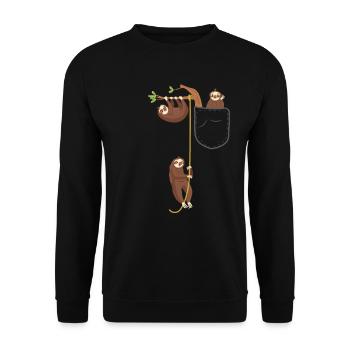 Animal de poche paresseux - Sweat-shirt Unisexe - noir - Devant - Alina (178cm) & Michal (187cm)