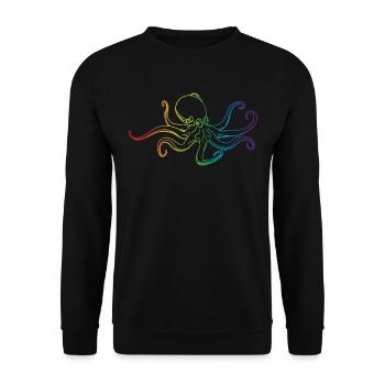 LGBT Rainbow Octopus Kraken Squid Ward Kalmar - Unisex Sweatshirt - black - Front - Alina (178cm) & Michal (187cm)