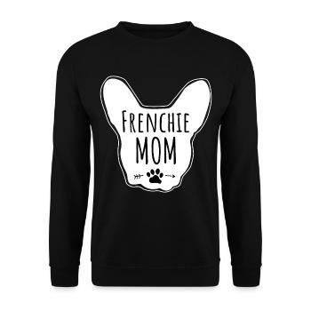 Womens Frenchie Mom Silhouette French Bulldog - Unisex Sweatshirt - black - Front - Alina (178cm) & Michal (187cm)