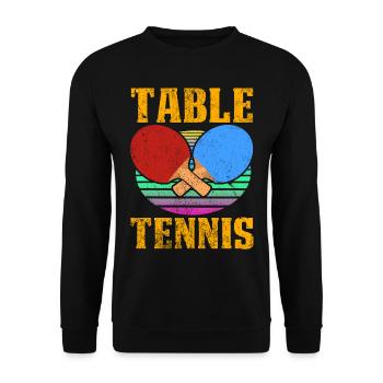 Idée de cadeau de tennis de table de style rétro vintage - Sweat-shirt Unisexe - noir - Devant - Alina (178cm) & Michal (187cm)