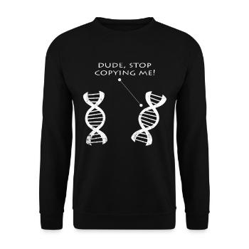 Biologie Lustige Sprüche DNA Biologen Geschenk - Unisex Pullover - Schwarz - Vorne - Alina (178cm) & Michal (187cm)