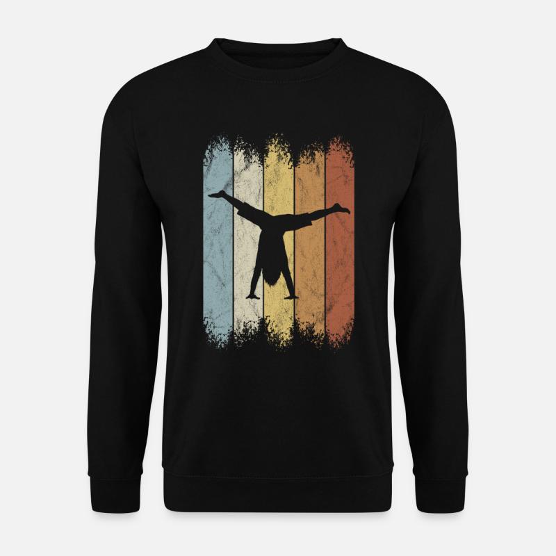 Retro 80er Zirkus Style Handstand Silhouette - Unisex Pullover - Schwarz