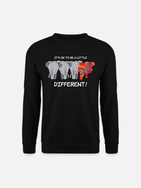 It's Ok To Be A Little Different Gift Elephant - Unisex Sweatshirt - black
