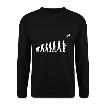 Modellflieger Evolution Modellflugzeug - Unisex Pullover - Schwarz - Vorne - Alina (178cm) & Michal (187cm)