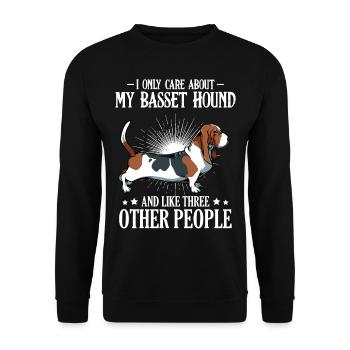 Basset Hound - Sweat-shirt Unisexe - noir - Devant - Alina (178cm) & Michal (187cm)