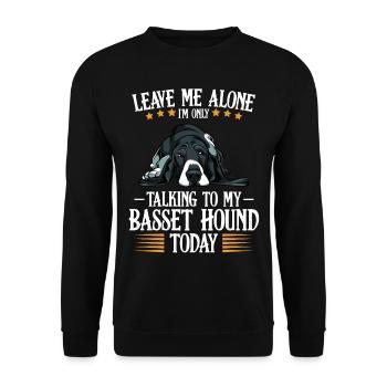 Basset Hound - Sweat-shirt Unisexe - noir - Devant - Alina (178cm) & Michal (187cm)