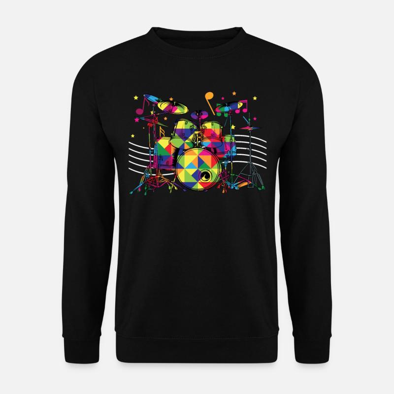 Polygon Geometrie Drums Cool Drummer Geschenk - Unisex Pullover - Schwarz