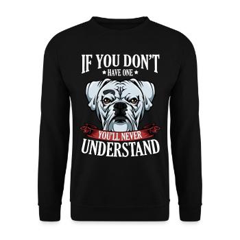 Cool Boxer Statement Dire le cadeau du propriétaire du chien - Sweat-shirt Unisexe - noir - Devant - Alina (178cm) & Michal (187cm)