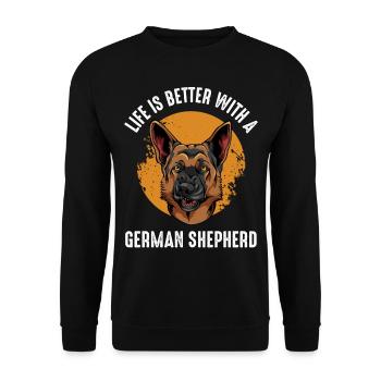 berger allemand - Sweat-shirt Unisexe - noir - Devant - Alina (178cm) & Michal (187cm)