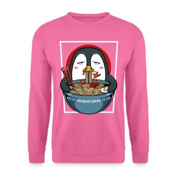 Niedlicher Kawaii Ramen Pinguin Geschenkidee - Unisex Pullover - Pink - Vorne