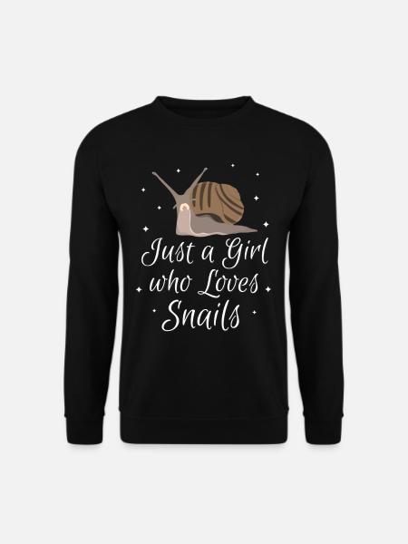 Womens Just A Girl Who Loves Snails Slug Snail - Unisex Sweatshirt - black