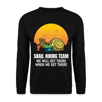Snail Hiking Team Slug Hiker Gift Snail - Unisex Sweatshirt - black - Front - Alina (178cm) & Michal (187cm)