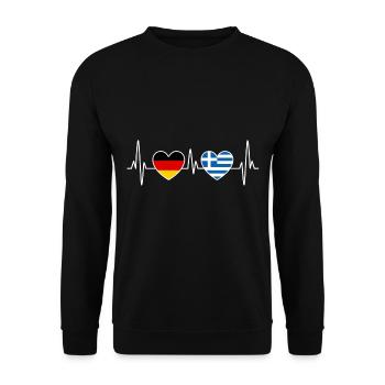 Grèce Allemagne Herzschlag EKG - voyage - Sweat-shirt Unisexe - noir - Devant - Alina (178cm) & Michal (187cm)