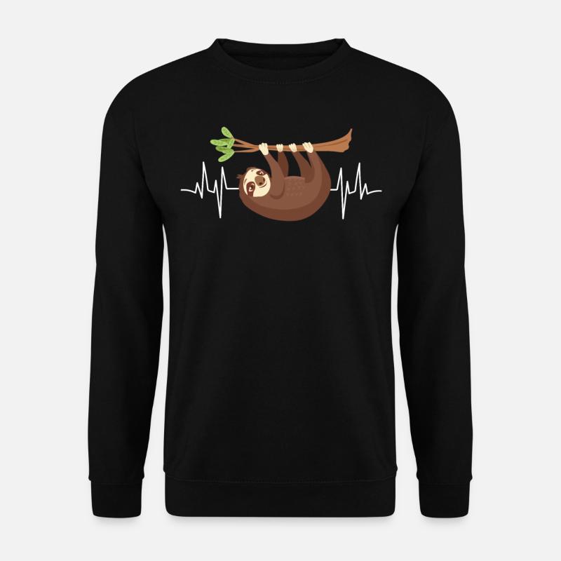 Herzschlag Faultier Kleidung EKG Ast Faultier - Unisex Pullover - Schwarz