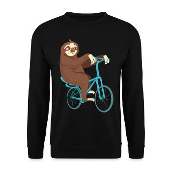 Radfahren Faultier Fahrrad Radfahren Radfahrer Geschenk Faultier - Unisex Pullover - Schwarz - Vorne - Alina (178cm) & Michal (187cm)