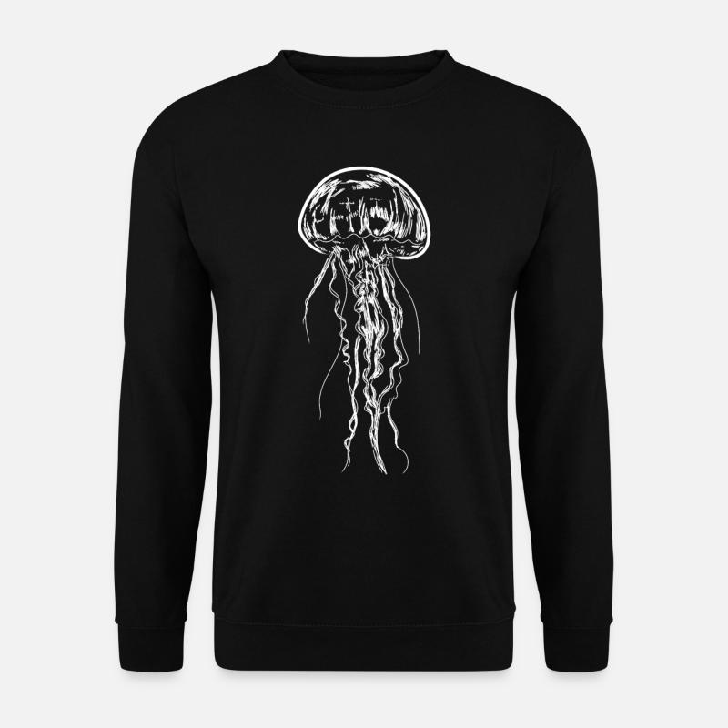 Quallen-Kunst-Illustrations-Medusen-Geschenk - Unisex Pullover - Schwarz
