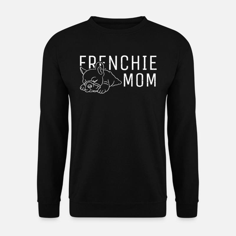 Frenchie Mamma-Mädchen-Geschenk-Hundefranzösische Bulldogge der Frauen - Unisex Pullover - Schwarz