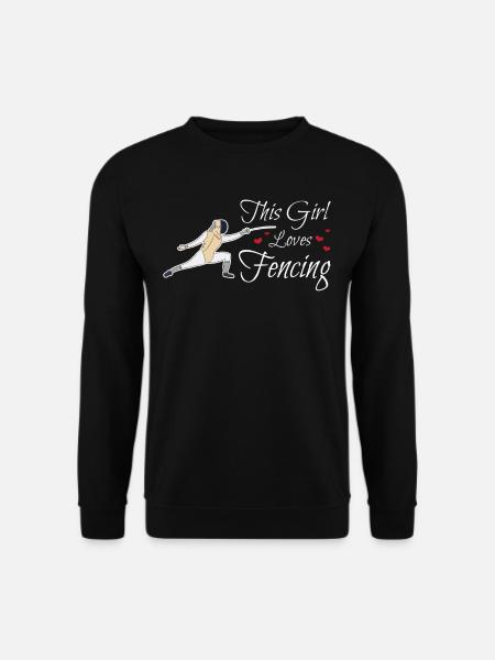 Dieses Mädchen mag Sport-Fechter-Geschenk fechten - Unisex Pullover - Schwarz