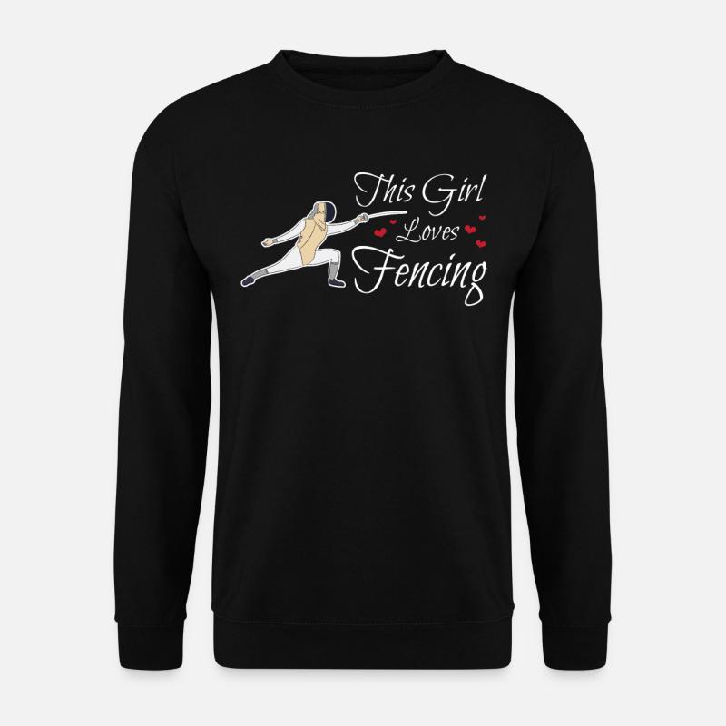 Dieses Mädchen mag Sport-Fechter-Geschenk fechten - Unisex Pullover - Schwarz